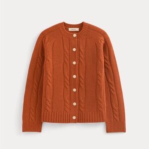 Everlane Cable Knit Cardigan Sweater - Rust Heather NWT